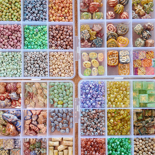 NEW ARRIVAL! [C1 Open-in-Live] Czech Style Retro Beads Lucky Bags for DIY Bracelets